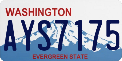 WA license plate AYS7175
