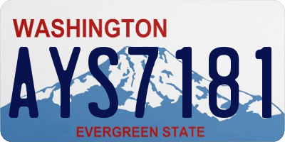 WA license plate AYS7181