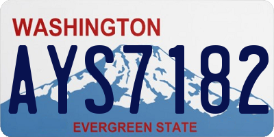 WA license plate AYS7182