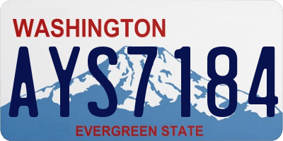 WA license plate AYS7184