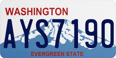 WA license plate AYS7190