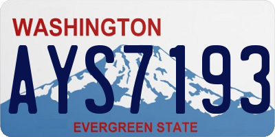 WA license plate AYS7193
