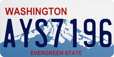 WA license plate AYS7196