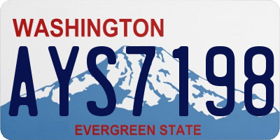 WA license plate AYS7198