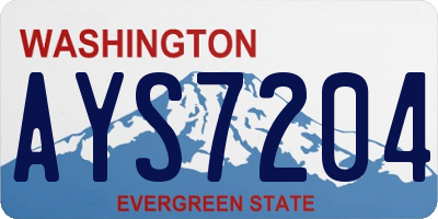 WA license plate AYS7204