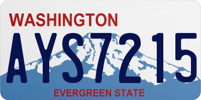 WA license plate AYS7215