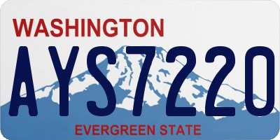 WA license plate AYS7220
