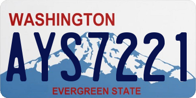 WA license plate AYS7221