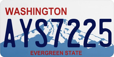 WA license plate AYS7225