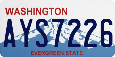 WA license plate AYS7226