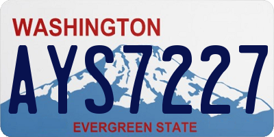 WA license plate AYS7227