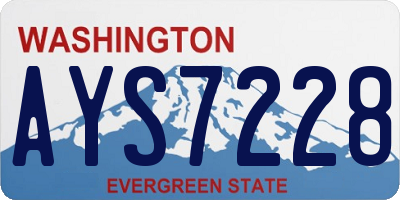 WA license plate AYS7228