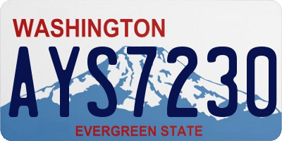 WA license plate AYS7230