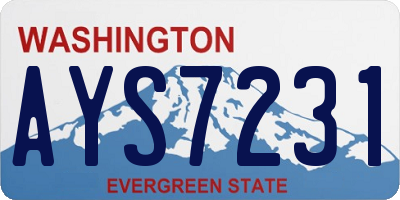 WA license plate AYS7231