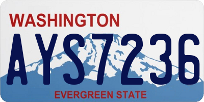 WA license plate AYS7236