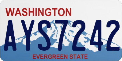 WA license plate AYS7242