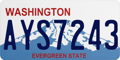 WA license plate AYS7243