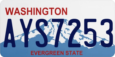 WA license plate AYS7253