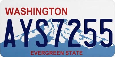 WA license plate AYS7255