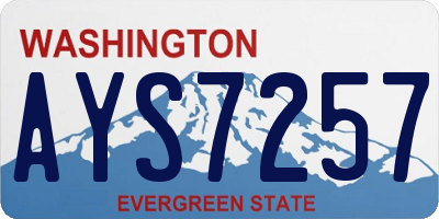 WA license plate AYS7257