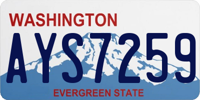 WA license plate AYS7259