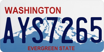 WA license plate AYS7265