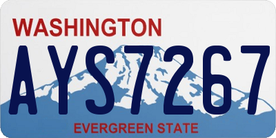 WA license plate AYS7267