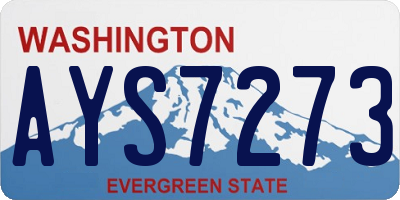WA license plate AYS7273