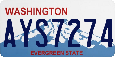 WA license plate AYS7274