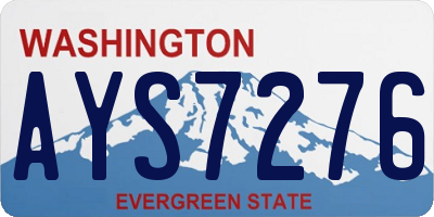 WA license plate AYS7276