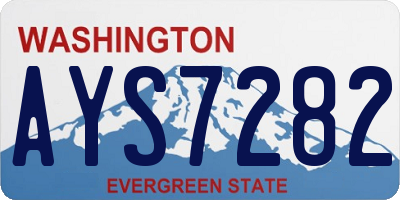 WA license plate AYS7282