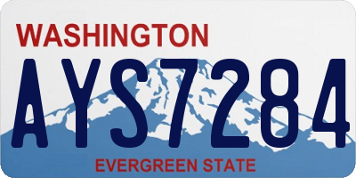 WA license plate AYS7284