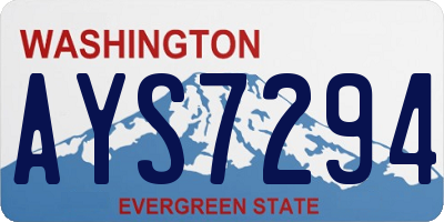 WA license plate AYS7294