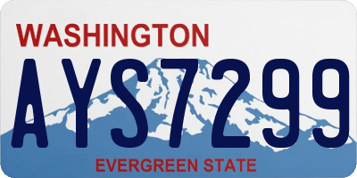 WA license plate AYS7299