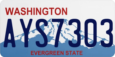 WA license plate AYS7303
