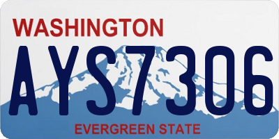 WA license plate AYS7306