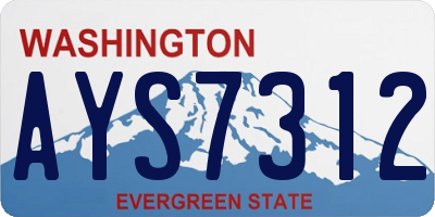 WA license plate AYS7312