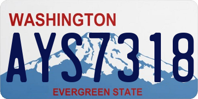 WA license plate AYS7318