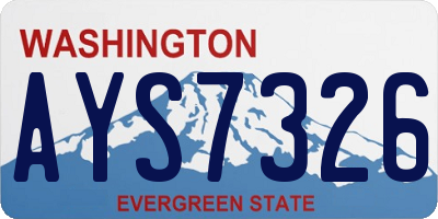 WA license plate AYS7326
