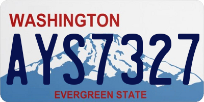 WA license plate AYS7327