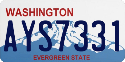 WA license plate AYS7331