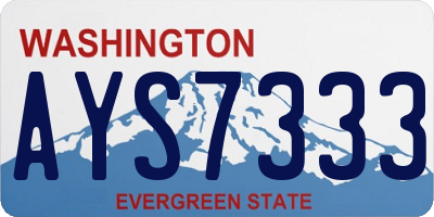 WA license plate AYS7333