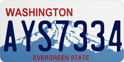 WA license plate AYS7334