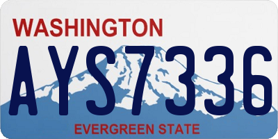 WA license plate AYS7336