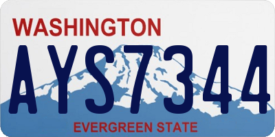 WA license plate AYS7344