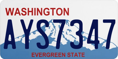 WA license plate AYS7347