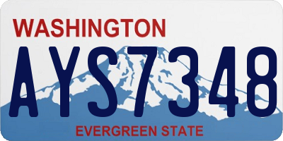 WA license plate AYS7348