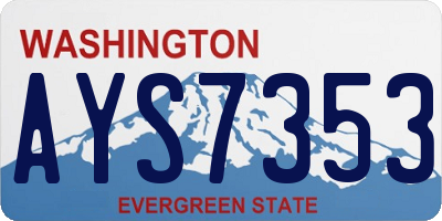 WA license plate AYS7353