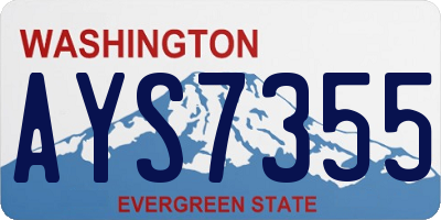 WA license plate AYS7355