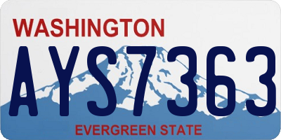 WA license plate AYS7363